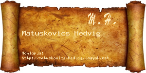 Matuskovics Hedvig névjegykártya
